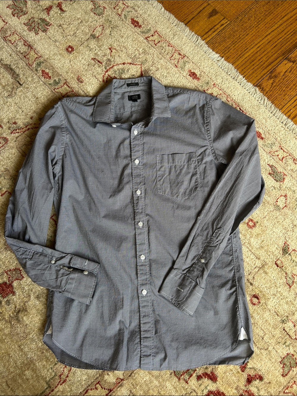 J. Crew Men’s Button-Down Ludow Shirt Micro Check Size Large - Picture 2 of 10